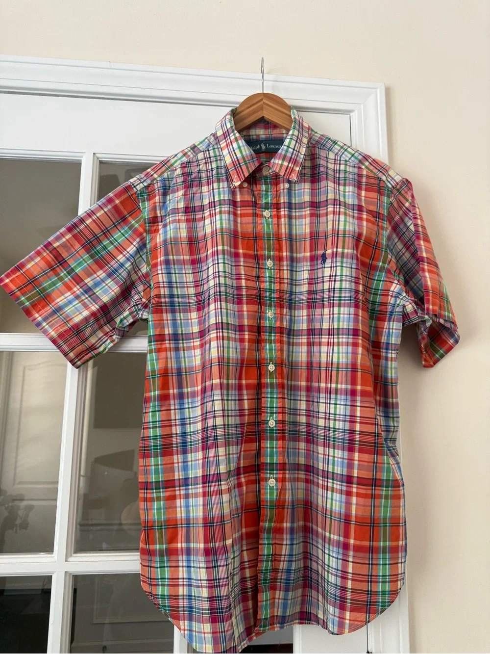 Ralph Lauren Men's Short-Sleeve Plaid Button-Down Shirt - Red Multi